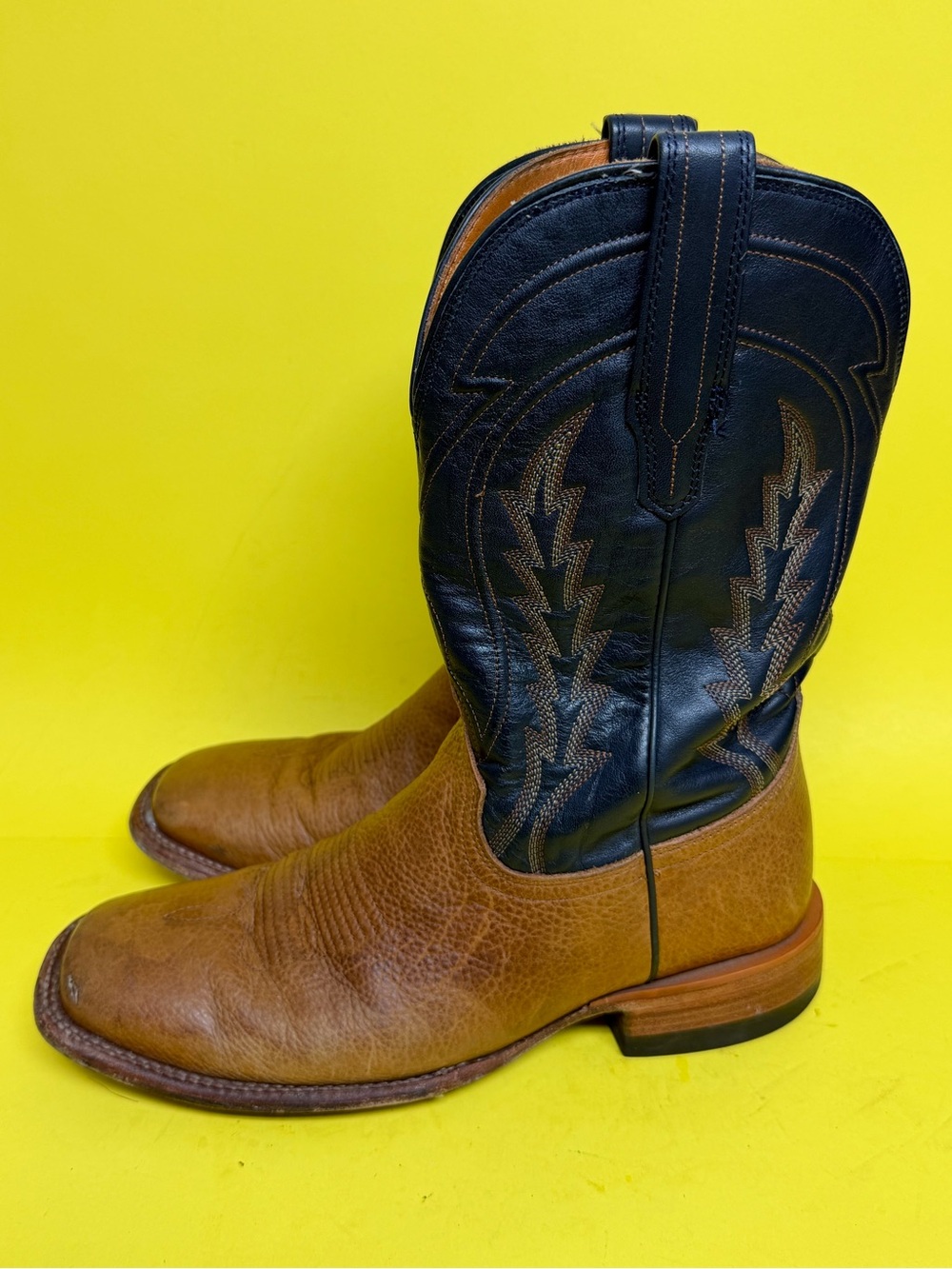 Tecovas Men's The Doc Tan Bison Leather Cowboy Boots 10031TAN SZ 10 D $395 READ